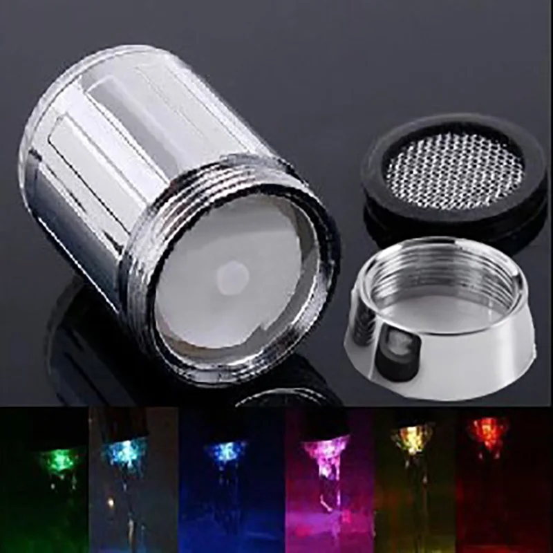 Светящаяся Светодиодная насадка на смеситель кран для раковины и душа с фильтром