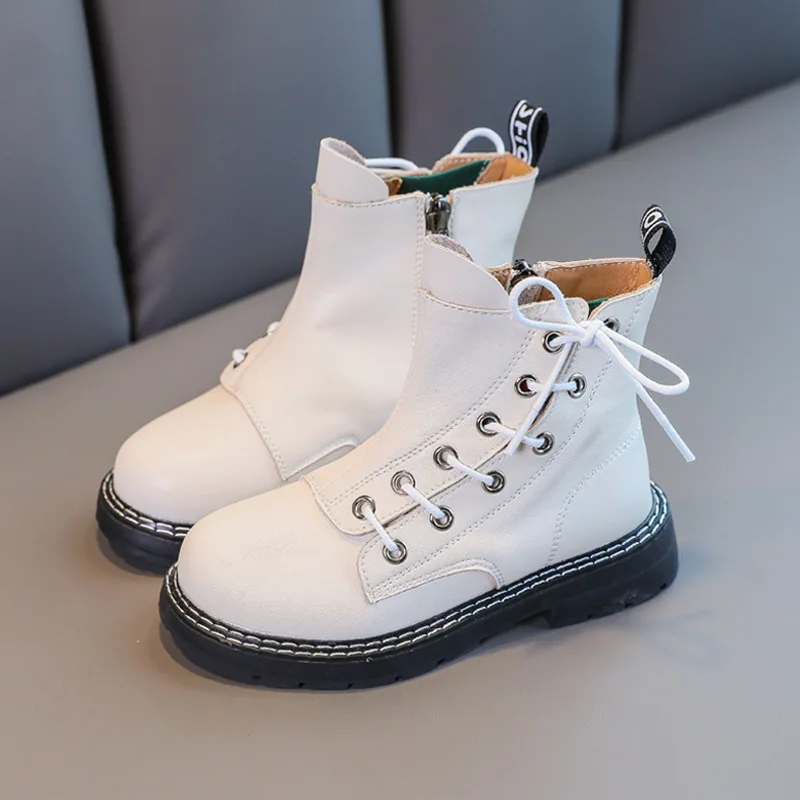 Детская обувь Martin из натуральной кожи ботинки для девочек короткие в британском