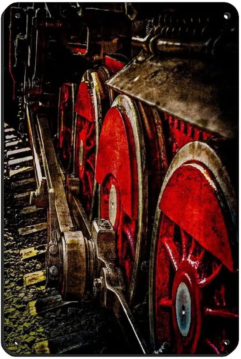 

Steam Engine Wheel Retro Poster Tin Sign Vintage Metal Pub Club Cafe bar Home Wall Art Decoration Poster Retro