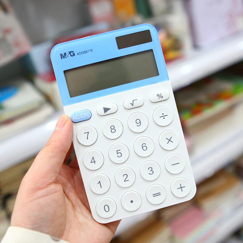 Портативный цифровой калькулятор мини карманный размер 12 дисплей мультфильм