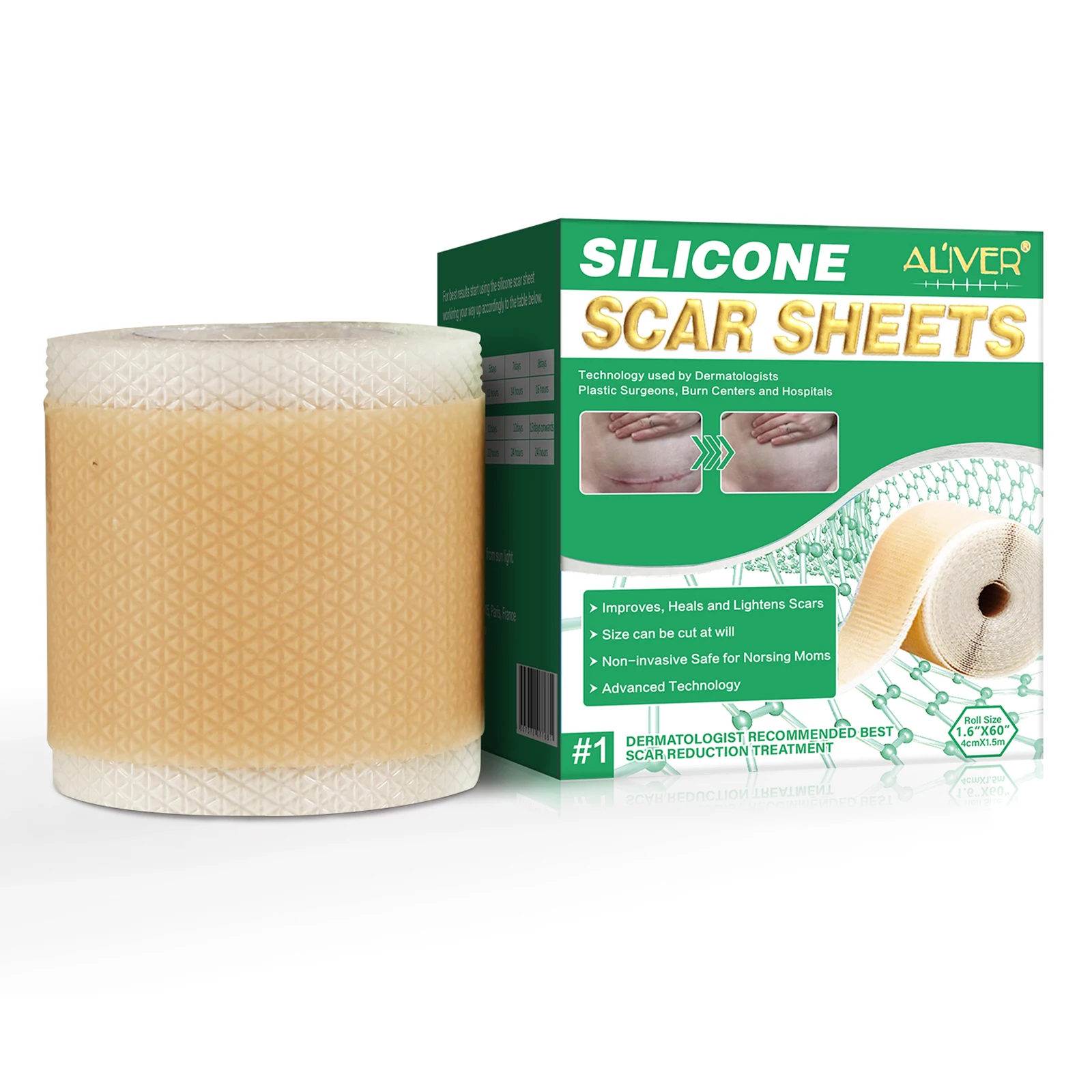 Силиконовые Гелевые полоски ALIVER пластырь силиконовые для шрамов многоразовый