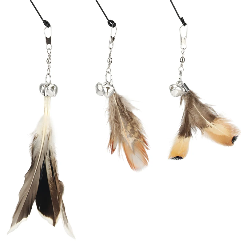 10pcs Short Feather Cat Toy DIY Replace Cat Teaser Stick Replacement Pet Toy Accessories