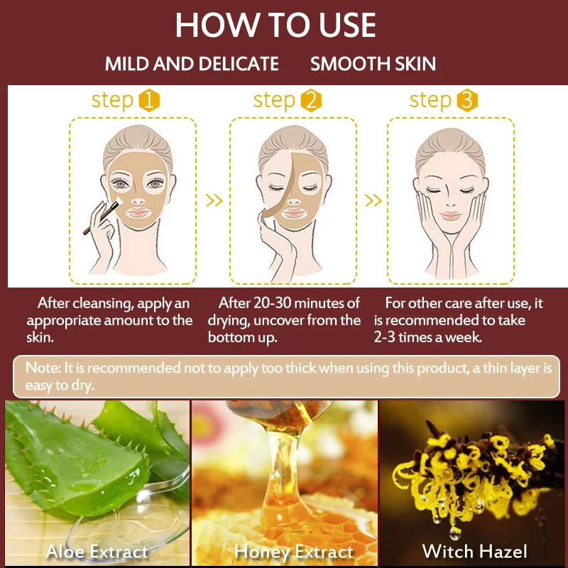 Медовая пилинг маска для лица против старения удаление черных точек лечение акне