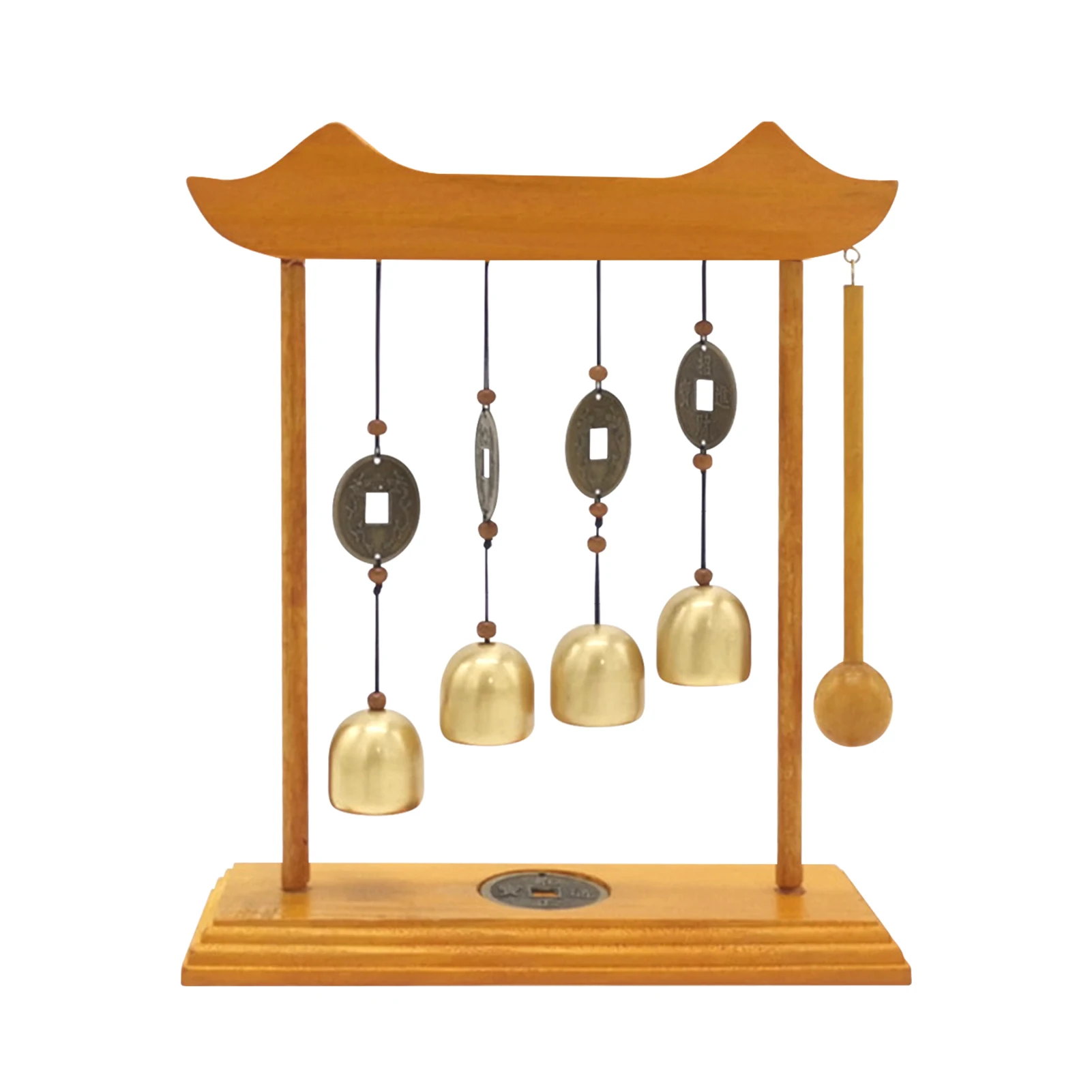 

Винтажный медный колокольчик, ветровой колокольчик, медный колокольчик и монета, настольный декоративный колокольчик