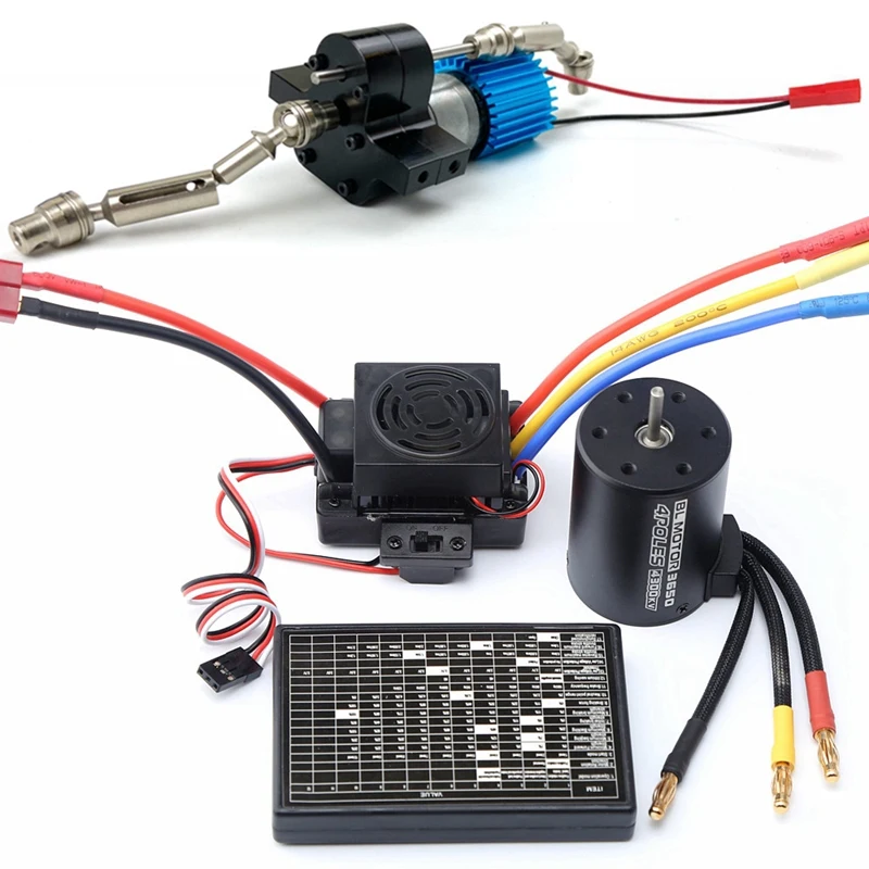 

3650 4300KV Brushless Motor and 60A ESC & Programmer Card Combo with Metal Transmission Gearbox 370 Motor
