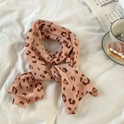 leopard xueya Модный детский шарф с принтом короны, весенний хлопковый шейный платок для маленьких мальчиков и девочек, милая теплая шаль, шарфы хиджабы - Цвет: leopard xueya