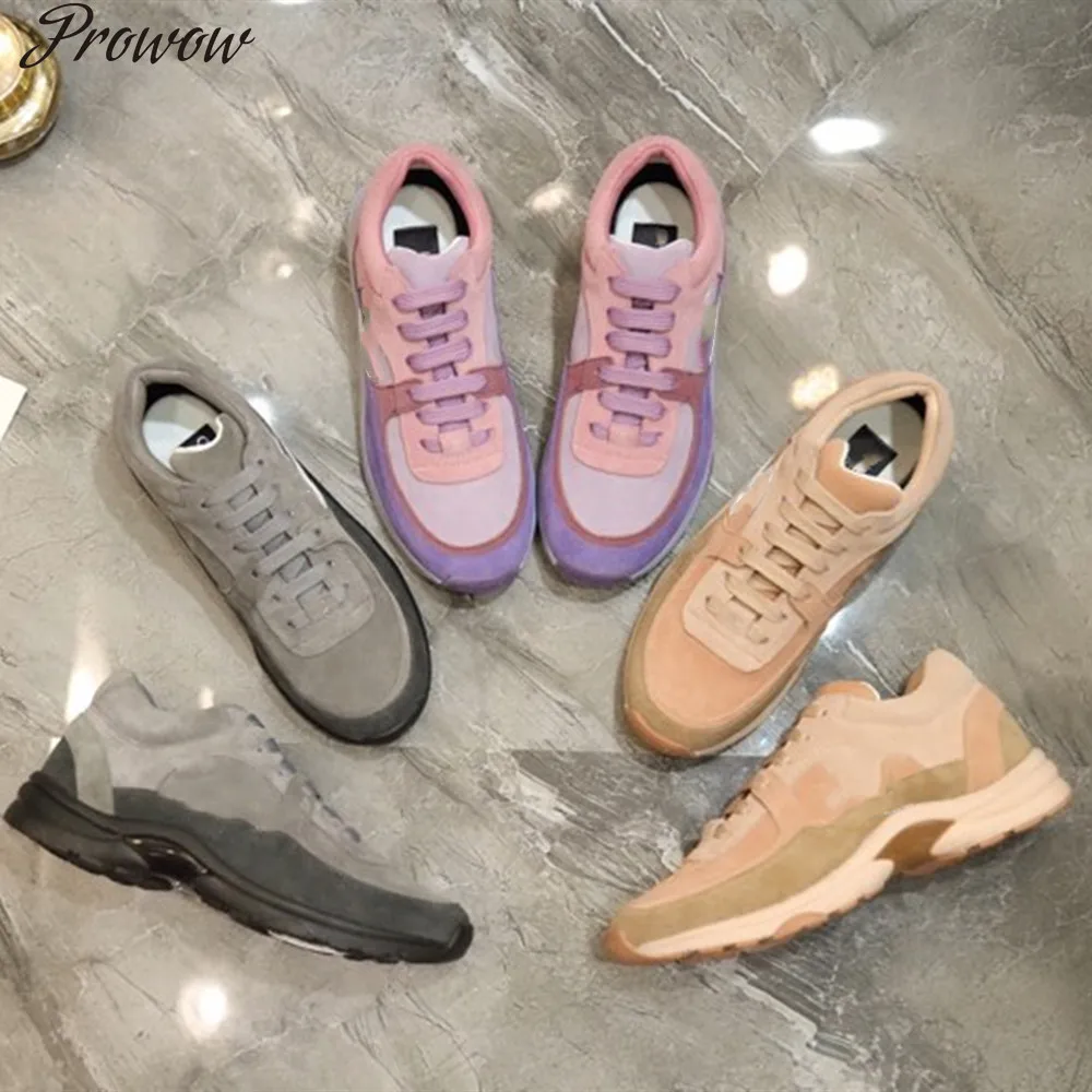 

Prowow 2021 spring sports shoes leather sports shoes fashion sports shoes comfortable casual shoes colorful sports shoes35-45