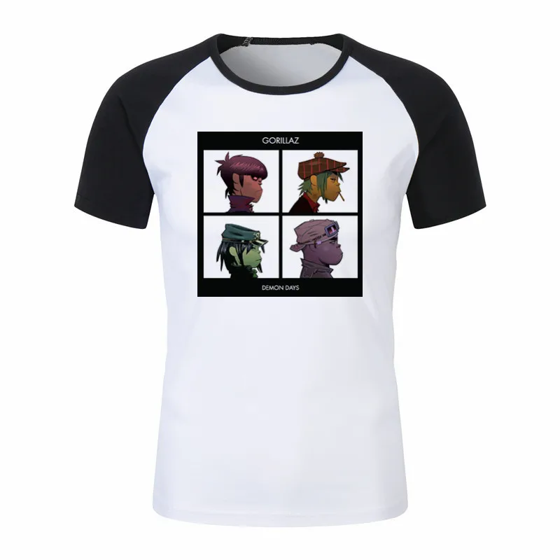 Мужская футболка с принтом Gorillaz Повседневная коротким рукавом уличная одежда в