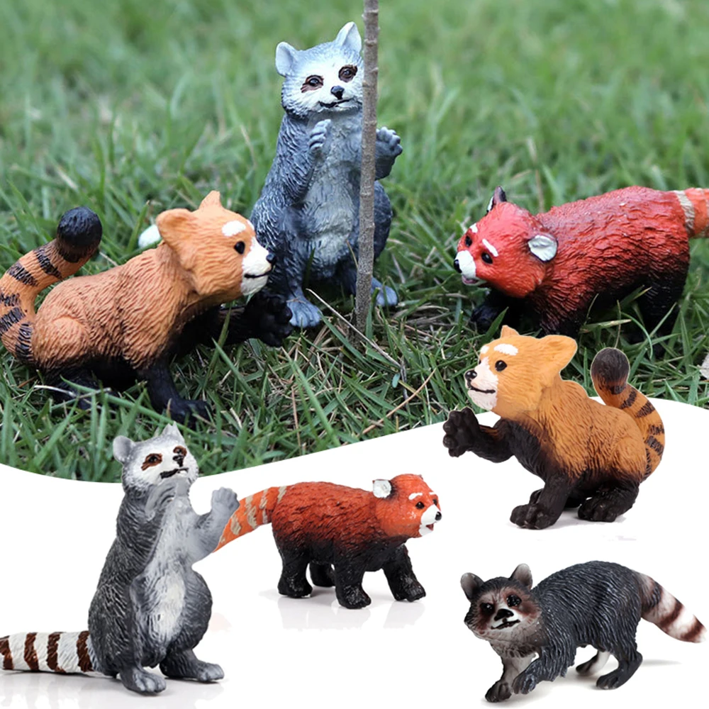 Миниатюрная искусственная мини фигурка животного енот маленькая панда Бобер