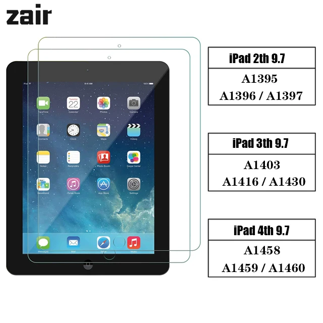 Screen Protector For Apple iPad 2 3 4 9.7 2011 2012 2th 3th 4th Generation A1458 A1459 A1460 Full Coverage Tempered Glass Film