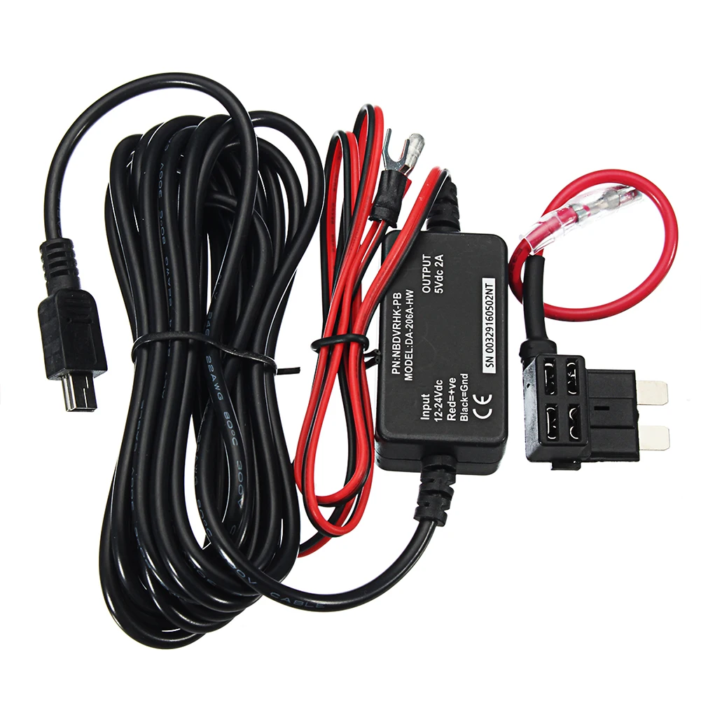 12V 24V To 5V Dash Cam понижающий кабель Зарядное устройство прочный адаптер