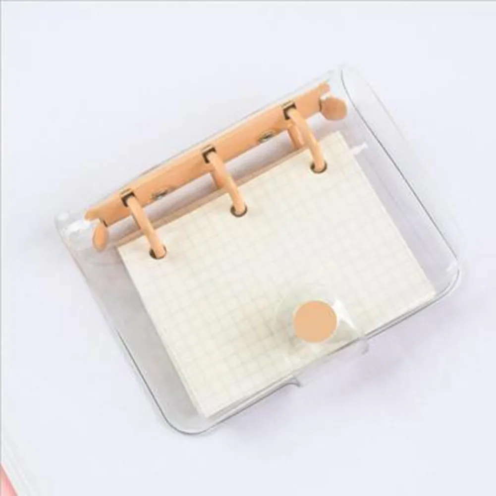 

3-hole Loose-leaf Notebook Mini PVC Transparent Case Portable Loose-leaf Coil Hand Ledger 85*105mm