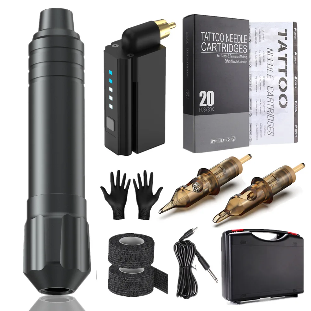 

Embroidered wireless power supply tattoo machine set rechargeable battery tattoo pen professional tattoo machine one machine