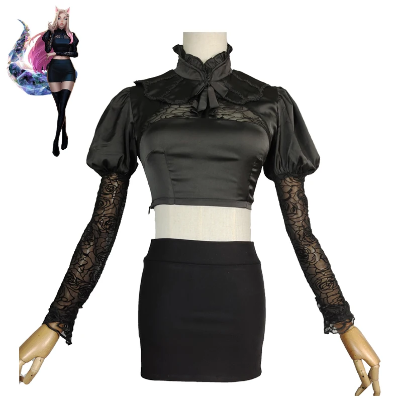 

Game LOL Cosplay KDA Ahri Costumes KDA Baddest Ahri Sexy Suit Top Skirt Stockings Halloween Carnival Uniforms Outfits