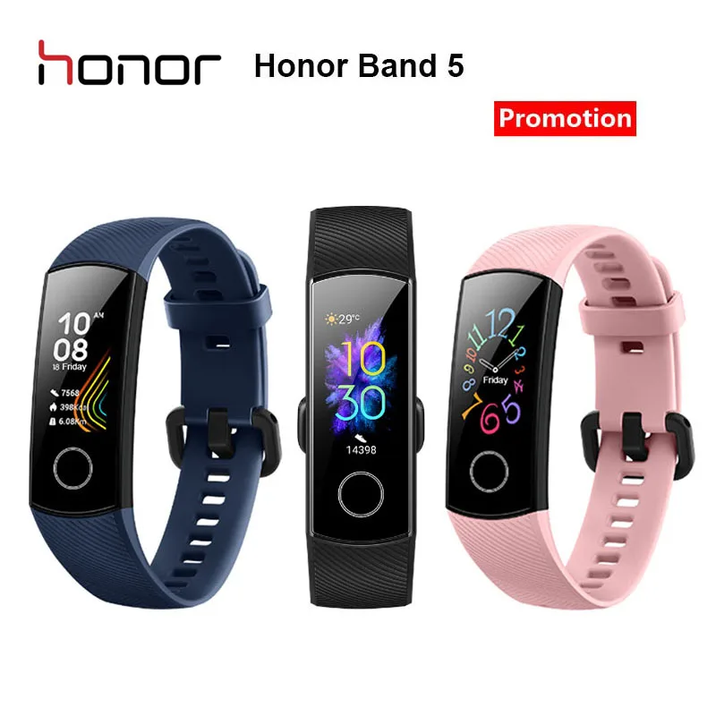 Смарт браслет Honor Band 5 с цветным сенсорным AMOLED экраном пульсометр 5ATM