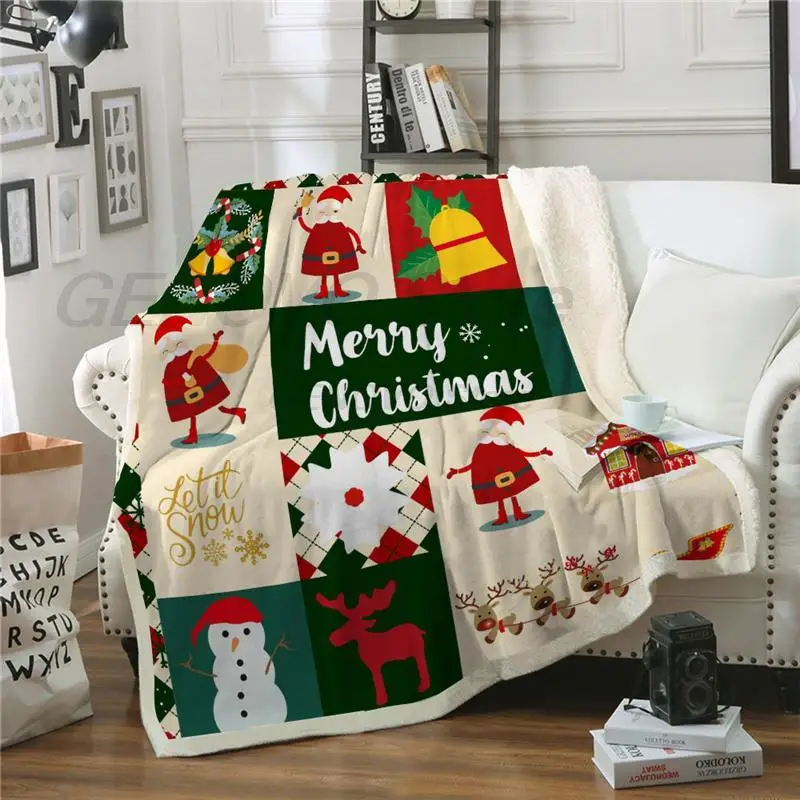 

Weihnachten Decke Weichen, теплая зимняя флисовая подкладка из шерпы Санта-Клаус