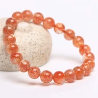 aaa orange red high quality natural 7 12mm have stretch 1 braceletsset golden sunstone loose beads smooth round stone