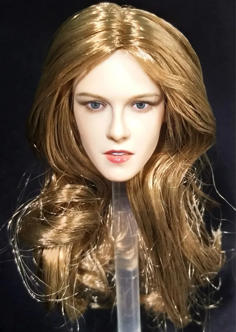 

1:6 Scale TheTwilight Saga Female Star Kristen Stewart Brown Long Hair Head Sculpt Carving Model Toys For Action Figure Body