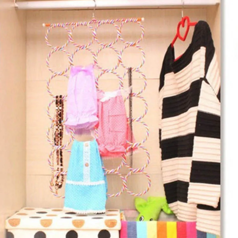 

Foldable Hanger Holder Space Saving Wardrobe Closet Organizer for Socks Tie Scarf Belt Shawl SEC88