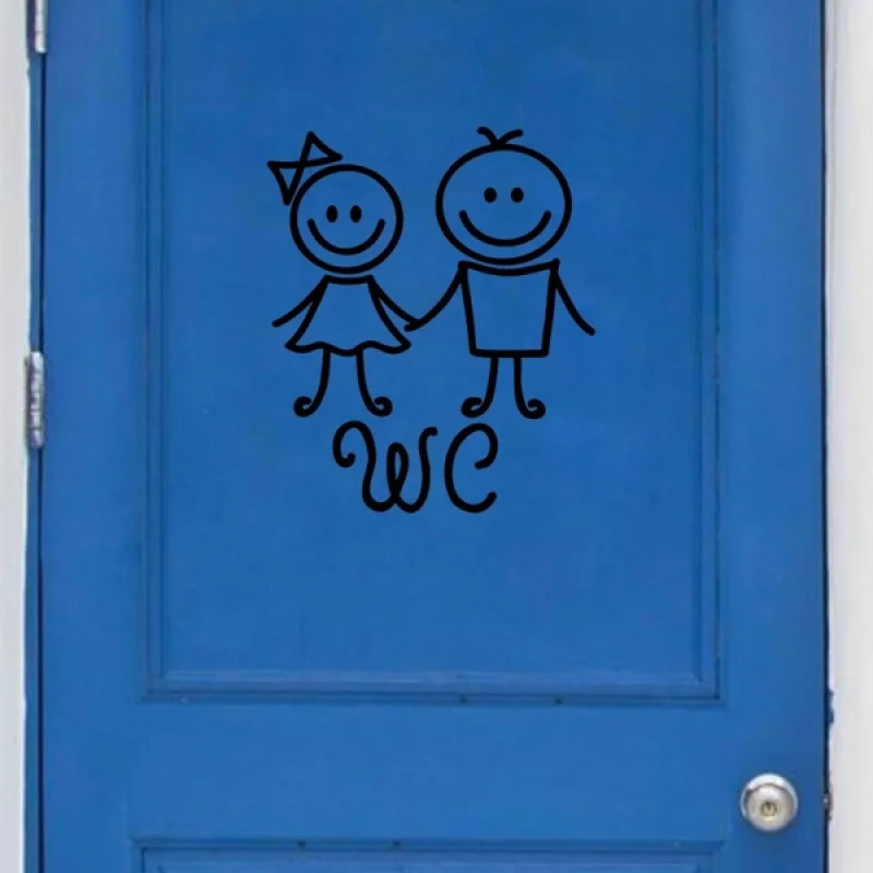 Мультяшная наклейка унитаза искусство Виниловая на стену человеческой куклы |