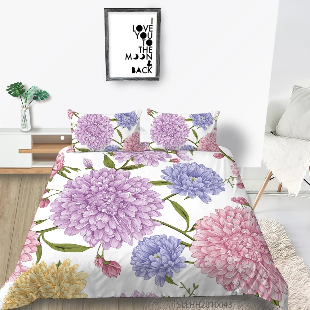 

Sunshine Bedding Set High Quality Flower Print Duvet Cover Super Soft Breathable Bedroom Decoration Modern Home Bed Set