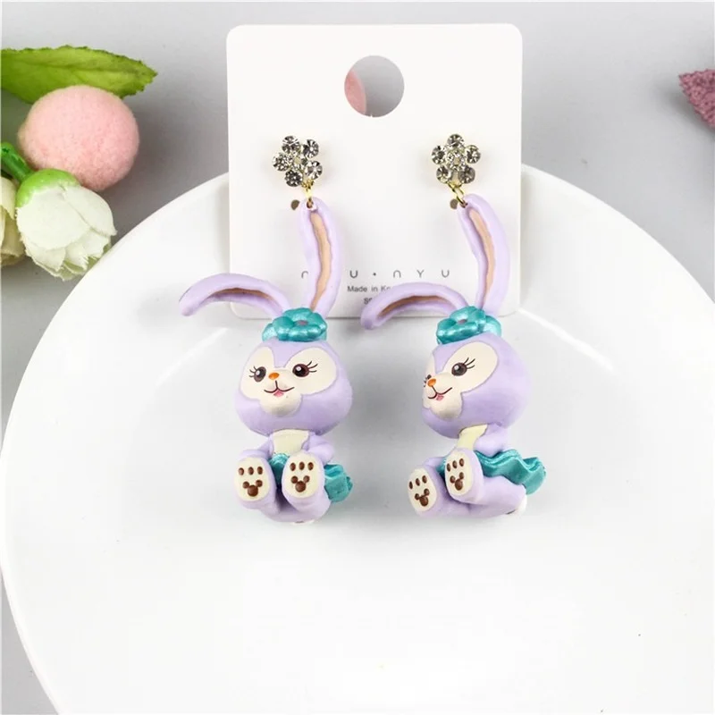 

2021 New Arrival Resin Disney Cartoon Stellalou Earrings Asymmetry Plastic ShellieMay Ear Dacoration Accessories Ear Pendants