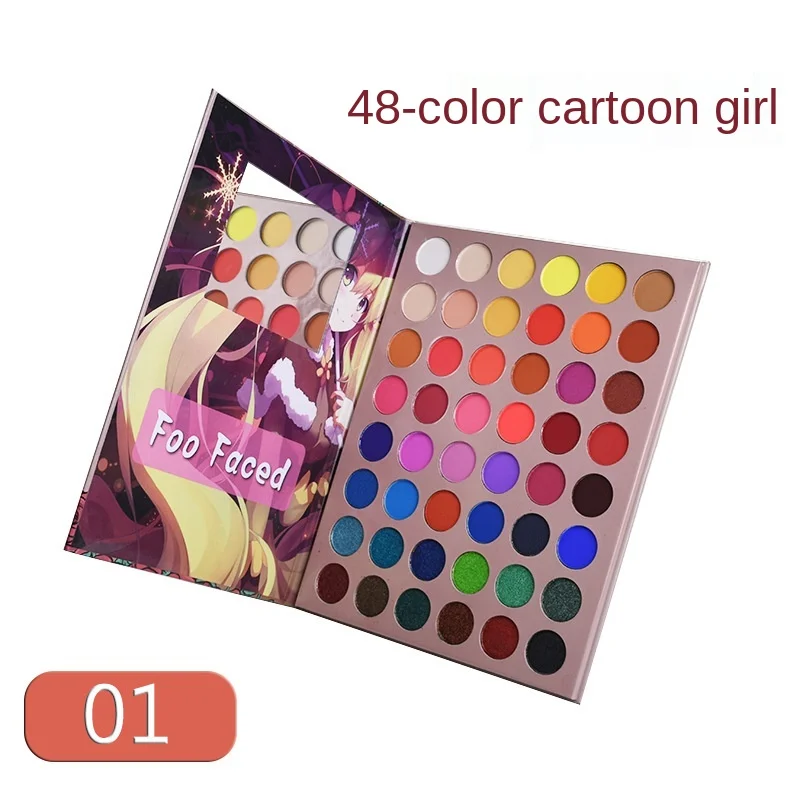 

Тени для век матовые мерцающие, 48 цветов, Палетка для макияжа, флуоресцентные радужные дисковые тени для век, палитра для пигментов тени для ...