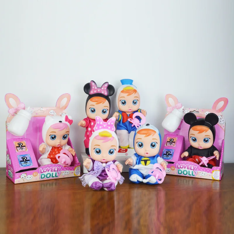 

9inch Weeping Babies Tears Dolls Vocalize Play House For Kids Girls Drink Water Crying Baby Toys Christmas Birthday Gifts