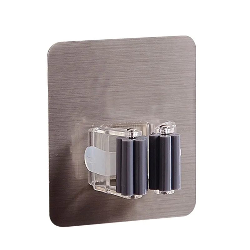 

1/2PCS Mop Clip Strong Adhesive Seamless Sticking Mop Holder Kitchen Broom Hanger Hook Sticking Hook Adhesive Wall Hook