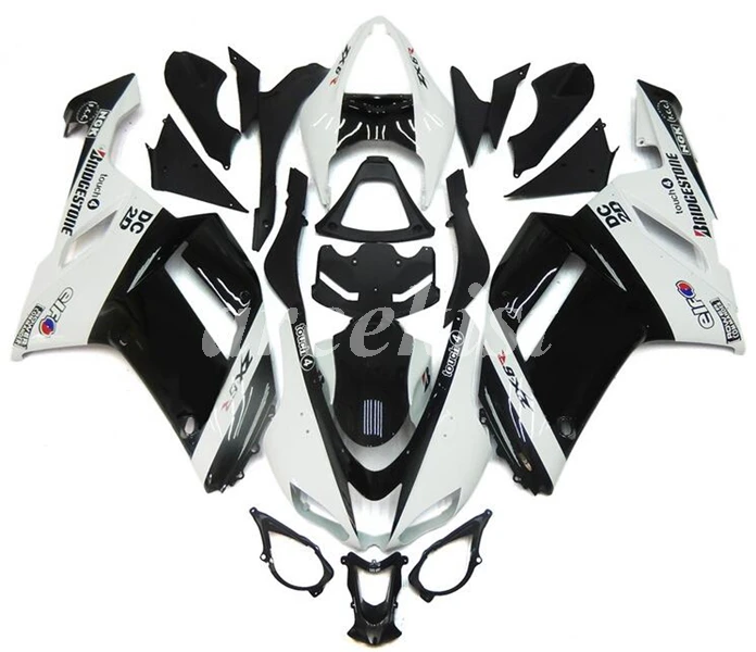 

New ABS Motorcycle Fairings Kits Fit for Kawasaki Ninja ZX-6R ZX6R 2007 2008 07 08 636 Custom green silver