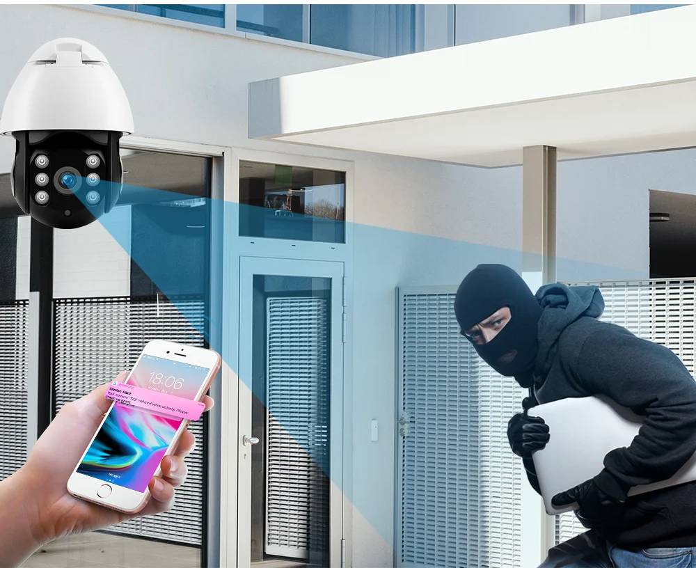 AOUERTK Беспроводная P2PWifi IP камера 1080P PTZ для улицы, автоматическое отслеживание скорости, купольная камера безопасности, поворотная сеть видеонаблюдения