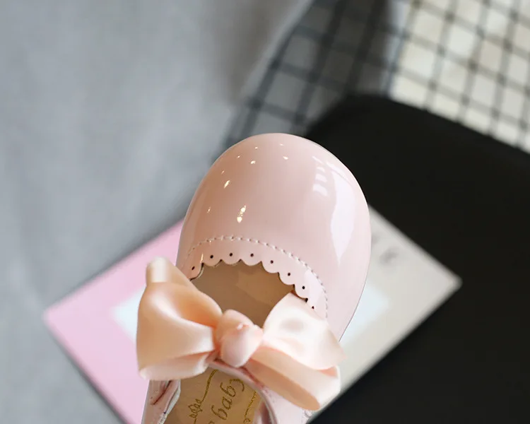 

Children's Candy Color Baby Shoes Soft Bottom 2020 Spring Smooth Leather Children Girl Shoes Princess Party Shoes Bow-tie