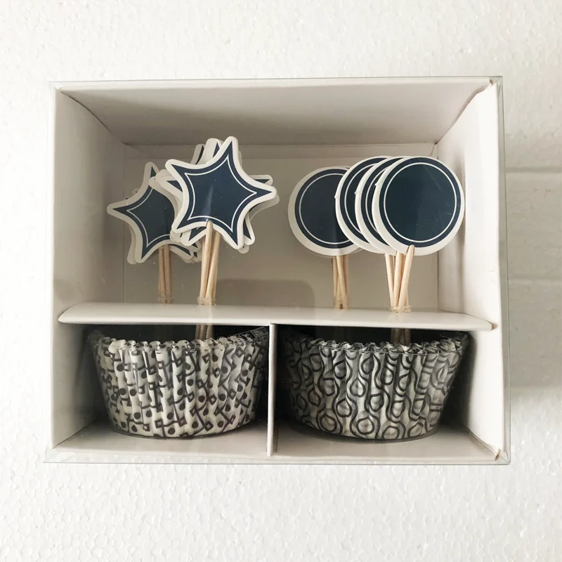 Формы для кексов и аксессуары выпечки Упаковка жиростойкие чашки топперы день