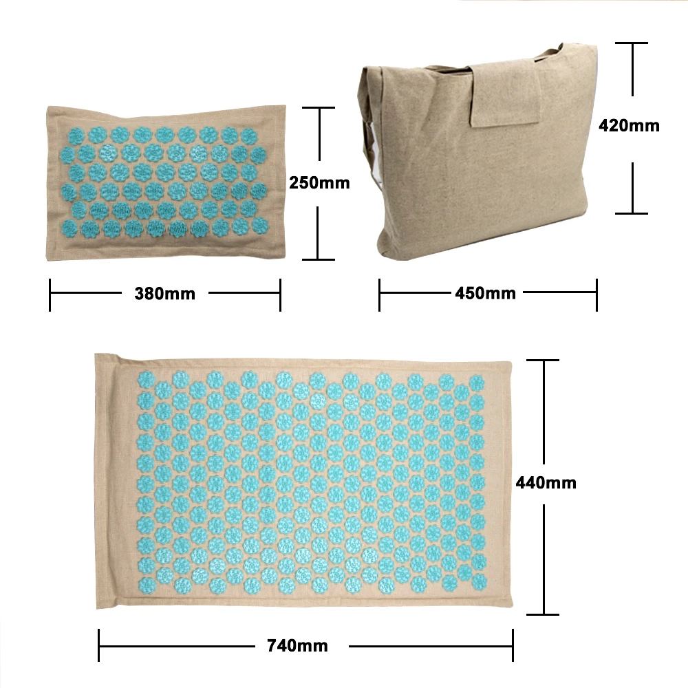 

Lotus Acupressure Mat Coconut Fiber Back Body Massage Mat with Pillow Relaxation Stress Relief Massager Cushion Yoga Mat Shiatsu