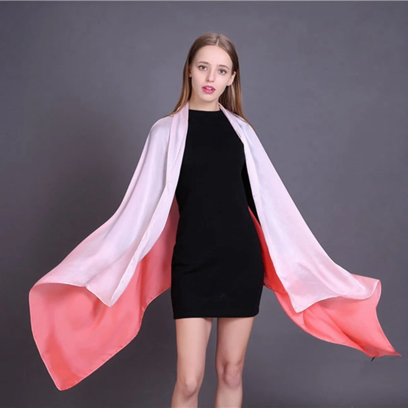 Роскошный брендовый женский шелковый шарф LARRIVED из чистого шелка шали