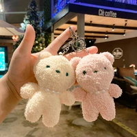 keychain pearl bear doll cute couple plush bag accessories cartoon ornament