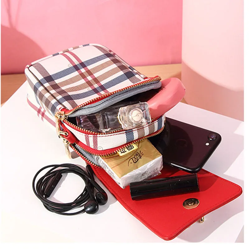 Модная сумка для мобильного телефона женщин кожаные сумки с карманом через плечо