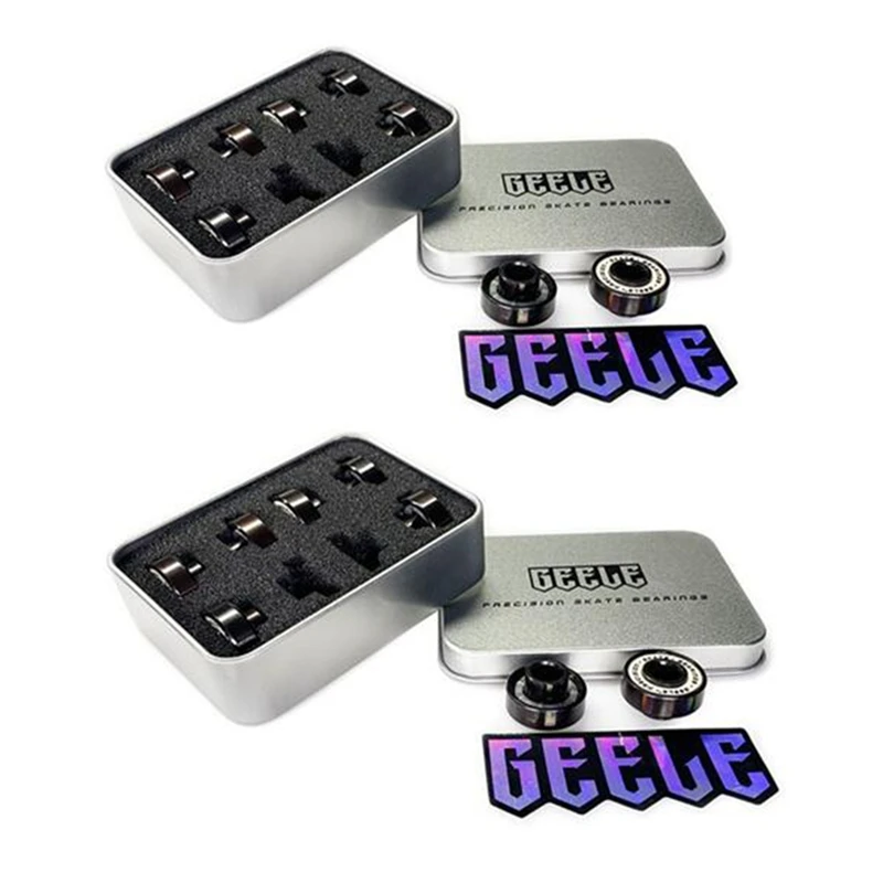

GEELE 2Pcs Skateboard Parts Bearings Professional Double Roller Skate Longboard Bearings ABEC-11 High Speed Skates Board