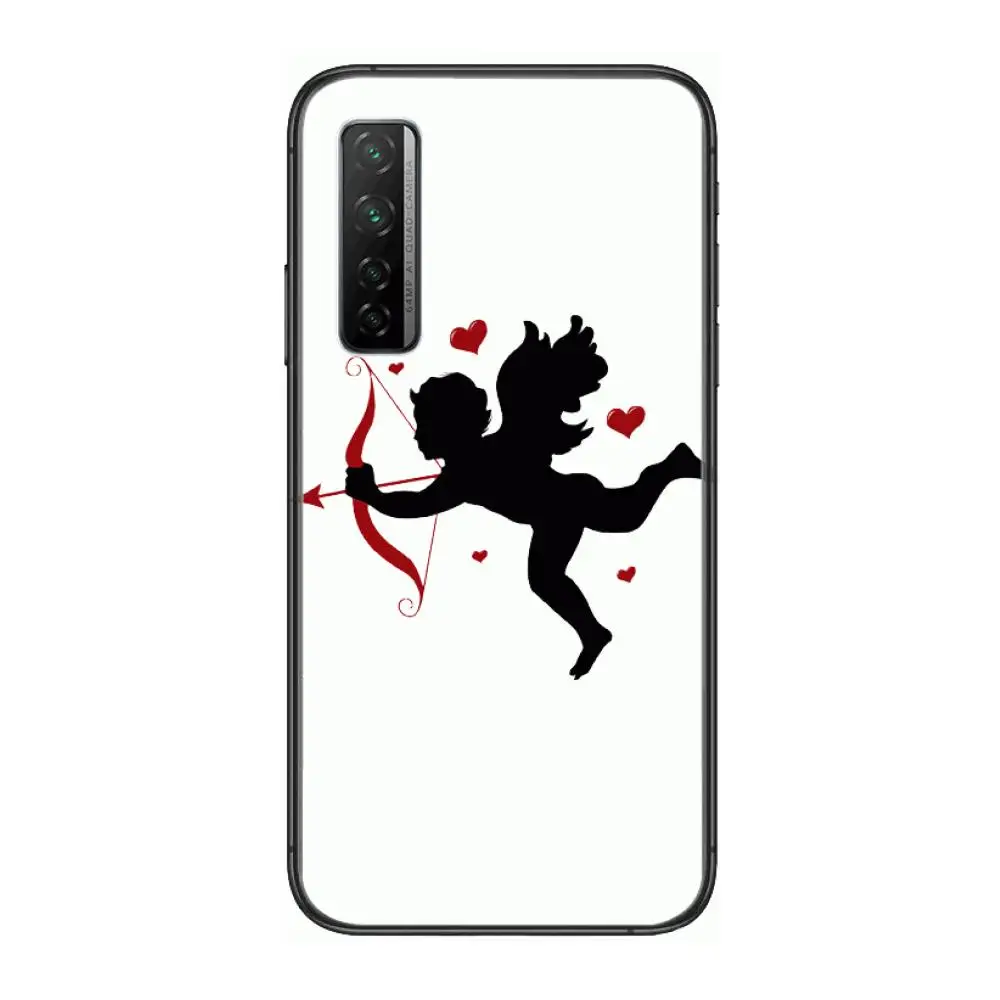 

Cupid Fall in love style Phone Case For Huawei mate 40 30 10 20 40 8 9 Lite Z Pro Black Etui 3D Coque Painting Hoesjes 5g black