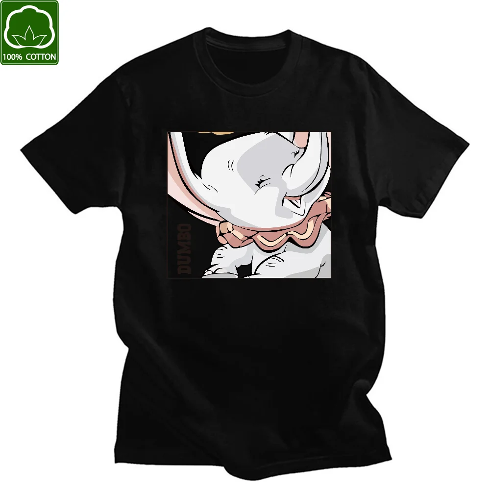 Camiseta de elefante azul de dibujos animados para hombre y mujer, Camiseta de algodón de manga corta, a la moda Kawaii Tops Vintage, novedad de 2021