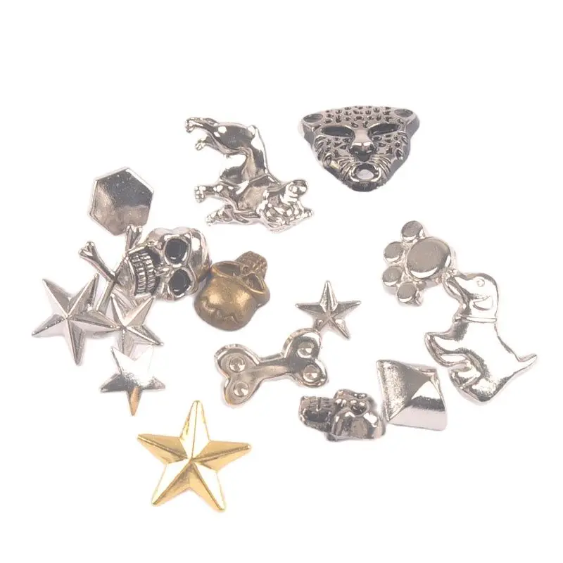 

20Pcs Skull/Star Iorn Metal Studs Spikes Punk Rock Garment Rivets DIY Accessories Crafts Clothes Bag Shoes Leather Nail c3222