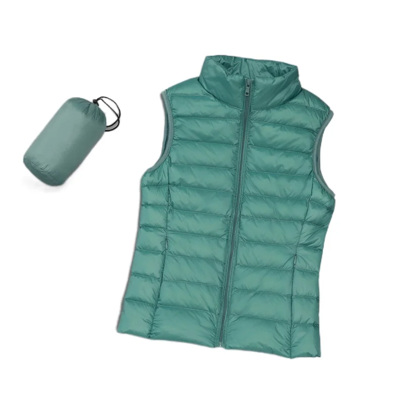 

Nice Autumn Winter White Duck Down Vest Women Slim Fit Sleeveless Women's Down Jacket Lightweight Thin Waistcoat Women M - 4XL