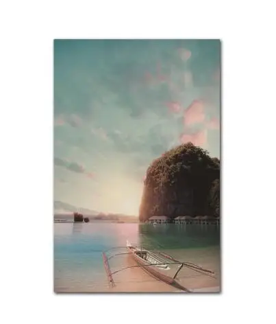 

Nordic Sea Mountain Wooden Bridge Landscape Wall Art Painting Canvas Poster Motivational Print Wall Pictures for Living Room