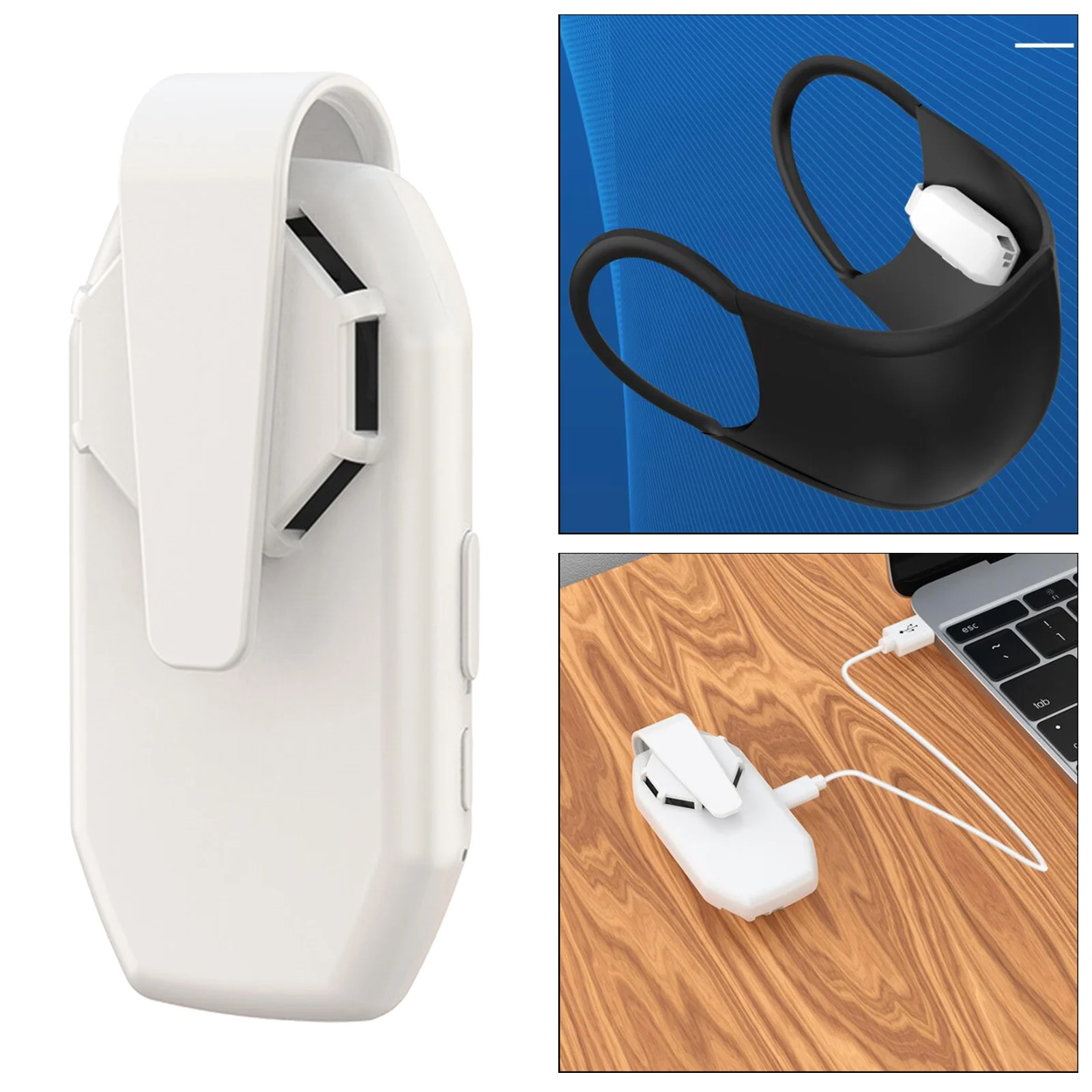 

Electric Clip-On Cooler Fan for Face Mask Accessories Facemask Easy-Attach Fan Discharges Heat and Fog