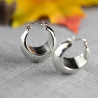 925 sterling silver vintage fashion smooth earrings for women men jewelry wedding earring