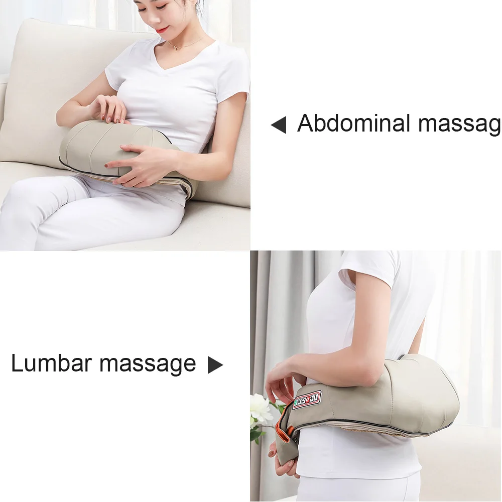 U Shape Electrical Massage Shiatsu Back Neck Shoulder Body Massager Multifunctional Infrared Heated Kneading Car/Home | Красота и
