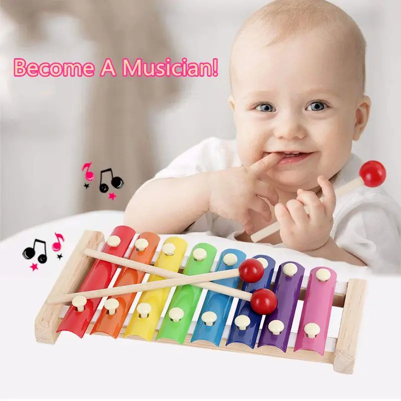 

Montessori Wooden Toys Childhood Learning Toy Baby Colorful Wooden Blocks