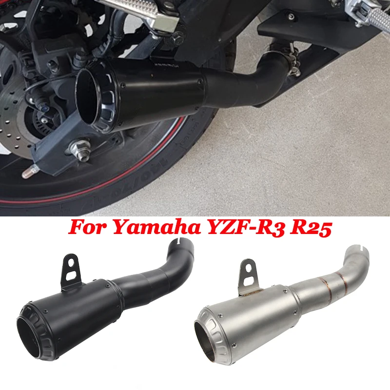 

Full Motorcycle System GP Exhaust Muffler Pipe Middle Link Pipe Escape Connect Link Tube Slip On For YAMAHA YZF-R3 R25 MT03 MT25