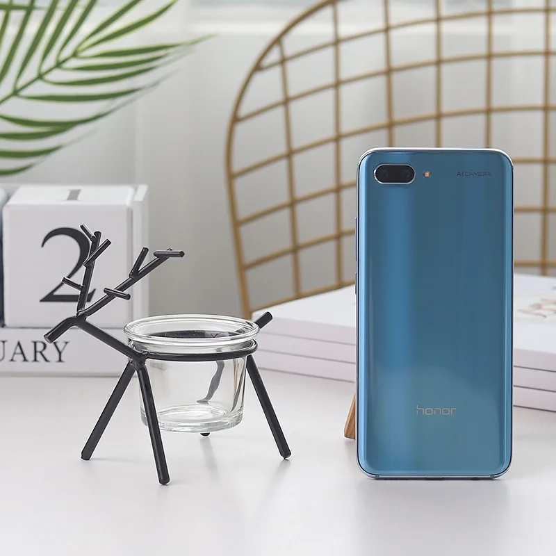 Подсвечники в скандинавском стиле с оленем украшение для дома милая стеклянная