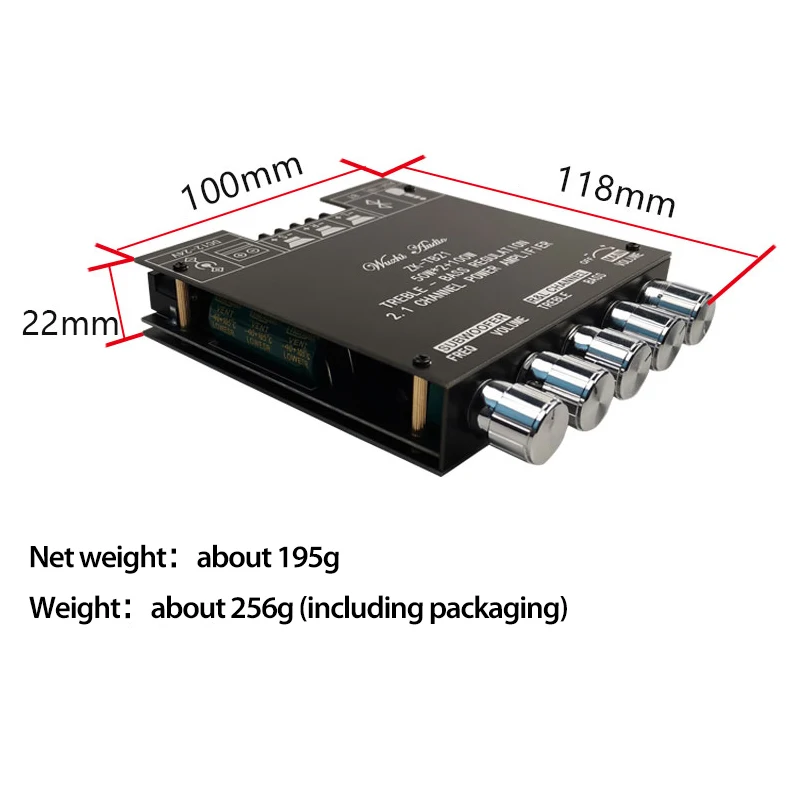 ZK-TB21 TPA3116D2 Bluetooth 5.0 Subwoofer Amplifier Board 50WX2+100W 2.1 Channel Power Audio Stereo Bass AMP | Электронные